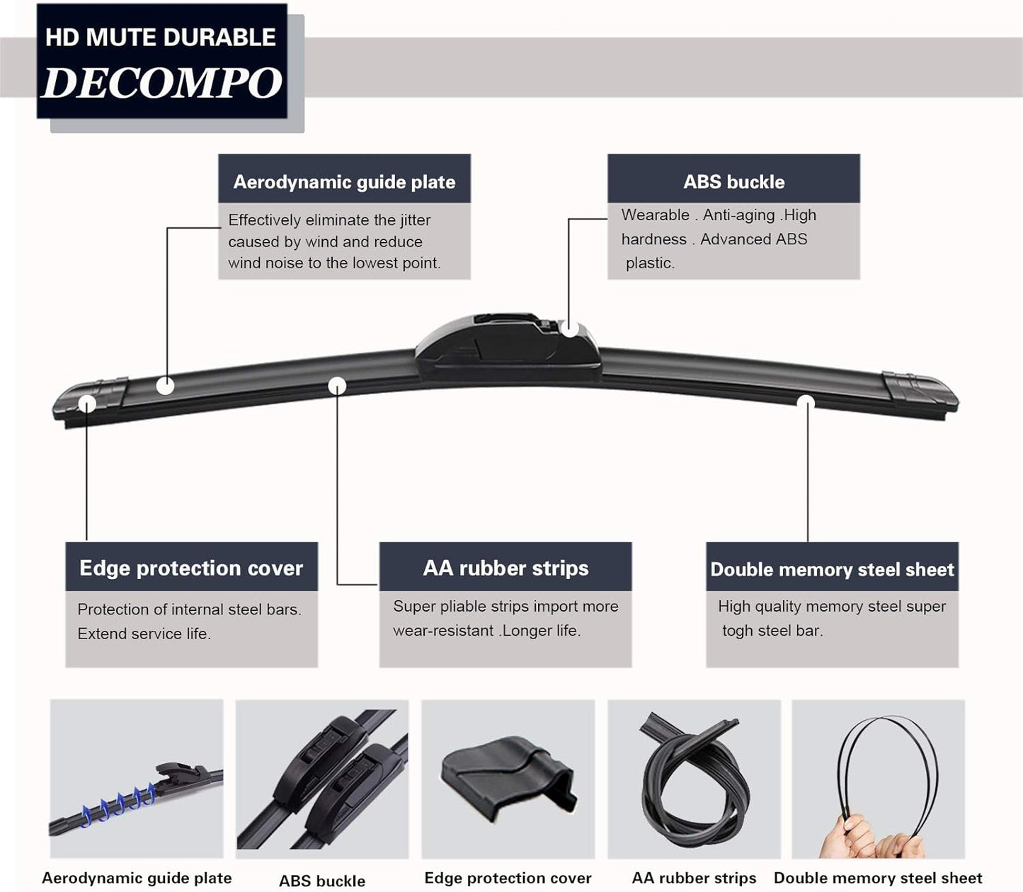 28in + 17in Premium All-Season Windshield Wiper Blades for Original Equipment Replacement(Set of 2)